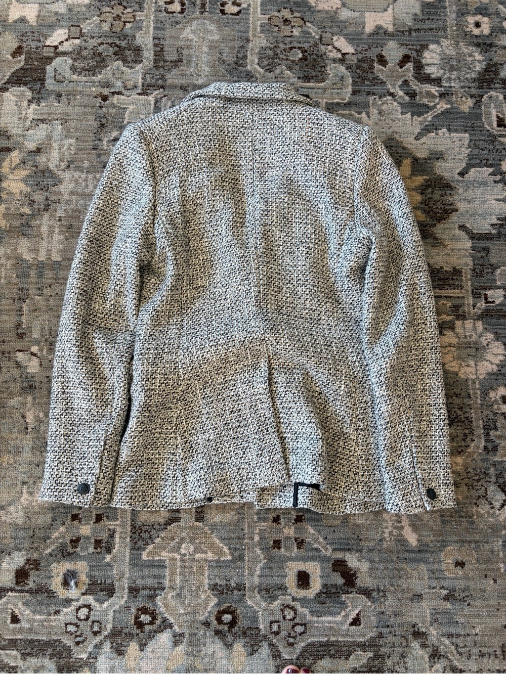 rag & bone Double-Breasted Textured Knit Blazer in Heather Gray - Picture 2 of 5
